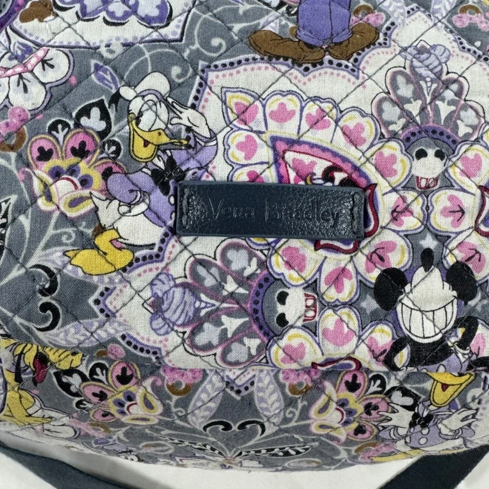 Vera Bradley Disney Mickey Paisley Celebration Quilted Backpack Purple Grey